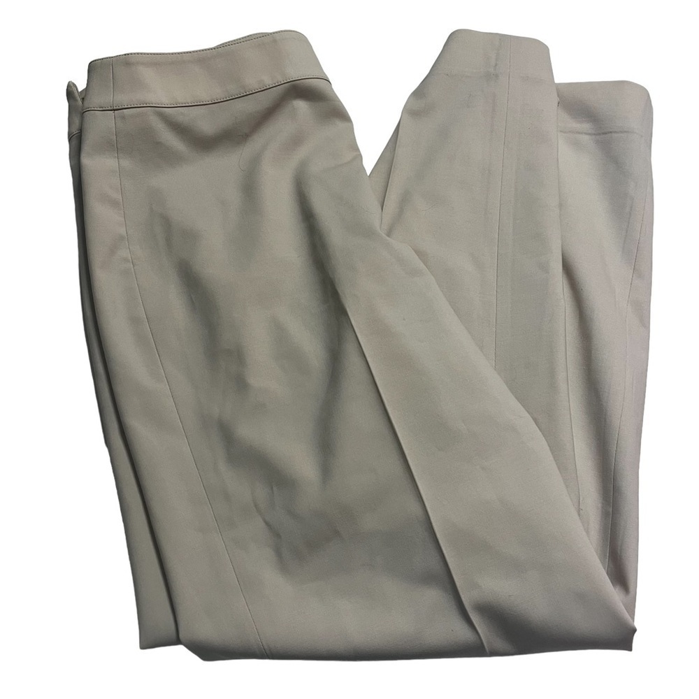 St John Tan Pleated Pants Size 8 Lightweight Emma Trousers Wool Blend.